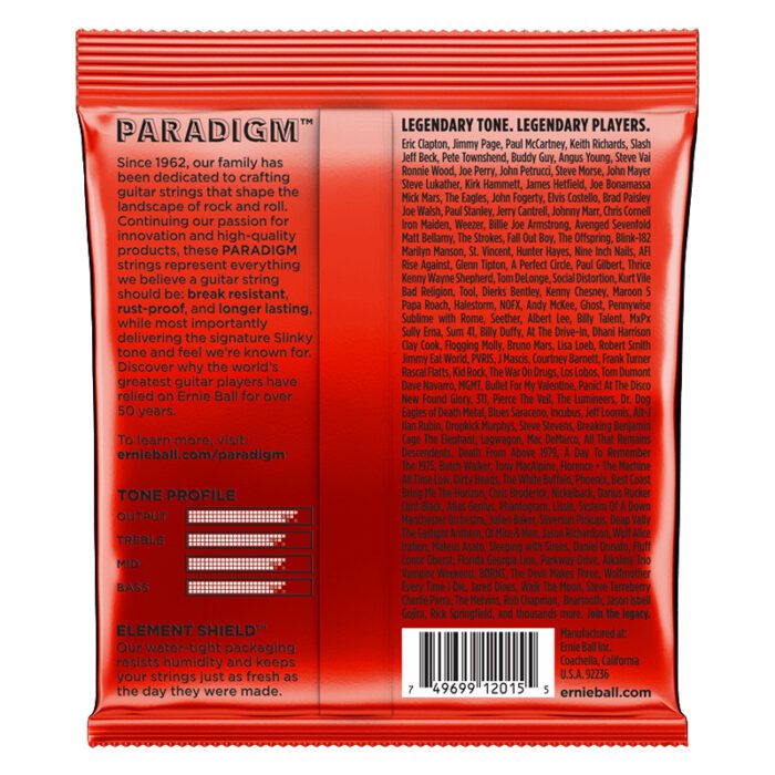 ERNIEBALL Skinny Top Heavy Bottom Slinky Paradigm Electric Guitar Strings 10-52 Gaue (2015)