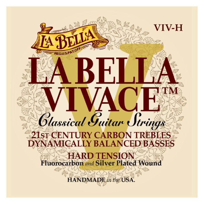 La Bella VIV-H Vivace Fluorocarbon Classical Guitar Strings – Hard Tension