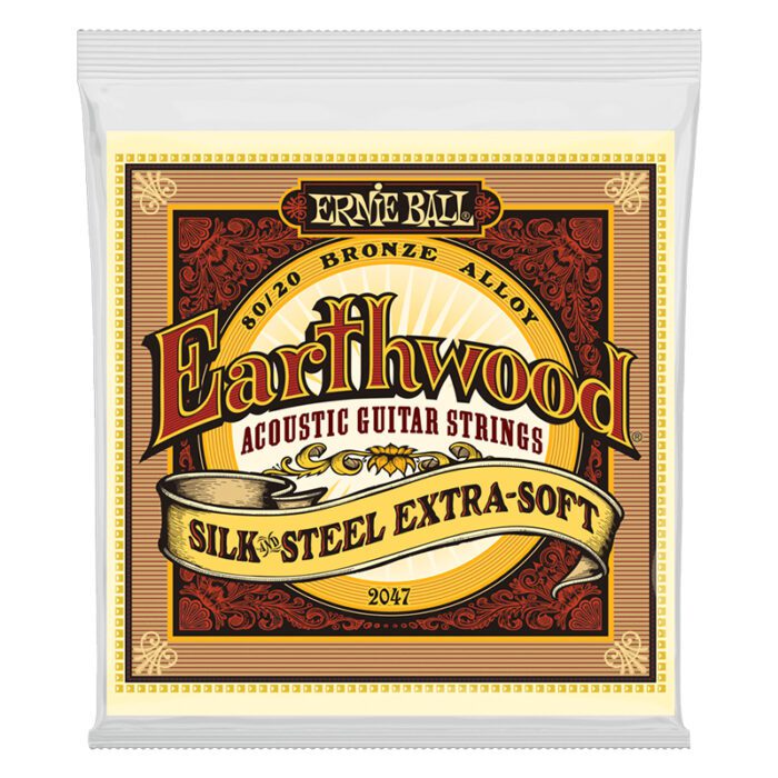 ERNIEBALL Earthwood Silk & Steel Extra Soft 80/20 Bronze Acoustic Guitar Strings 10-50 Gauge