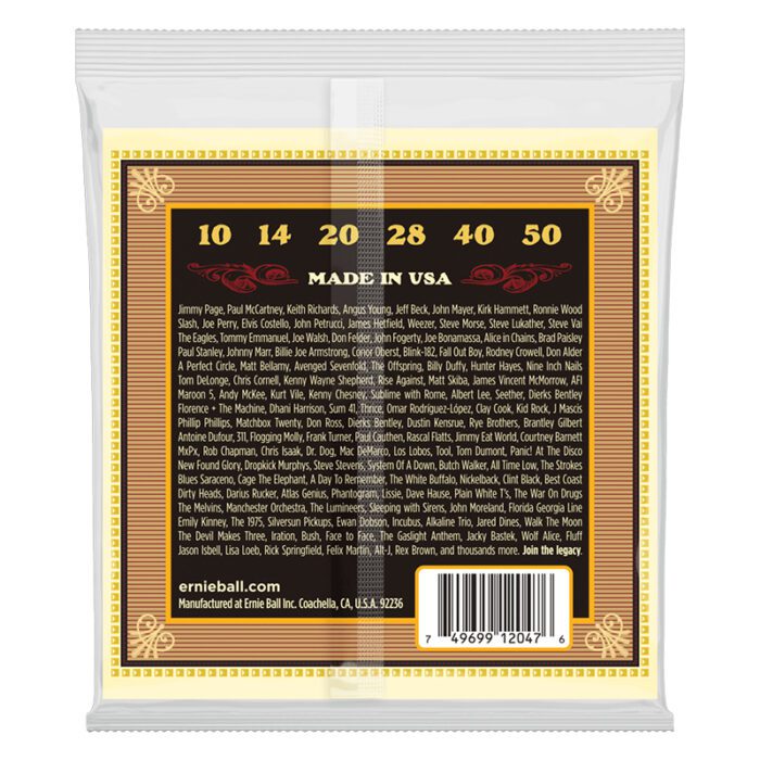 ERNIEBALL Earthwood Silk & Steel Extra Soft 80/20 Bronze Acoustic Guitar Strings 10-50 Gauge