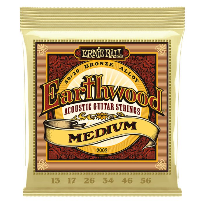 ERNIEBALL Earthwood Medium 80/20 Bronze Acoustic Guitar Strings 013-056 Gauge