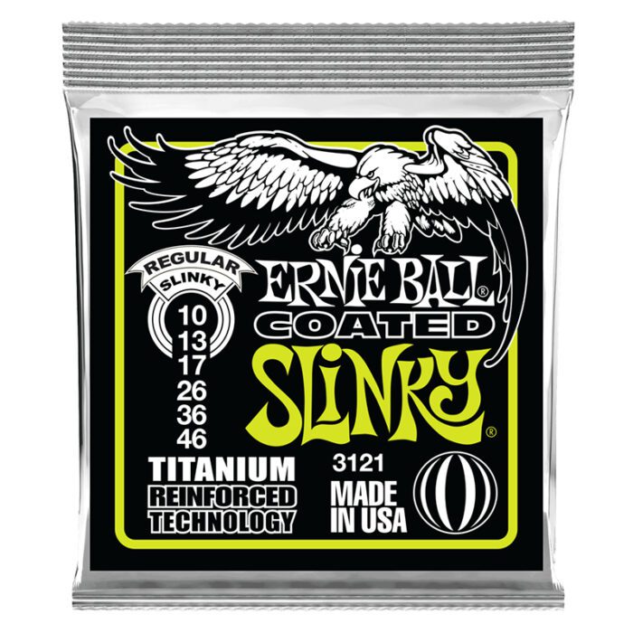 ERNIEBALL Regular Slinky Coated Titanium RTS Electric Guitar Strings 10-46 Gauge