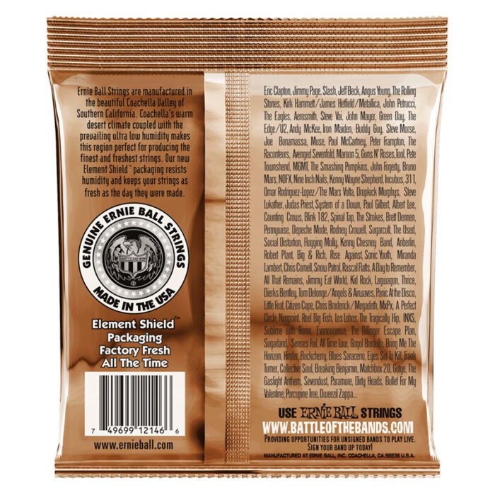 ERNIEBALL Earthwood Medium Light Phosphor Bronze Acoustic Guitar Strings 12-54 Gauge