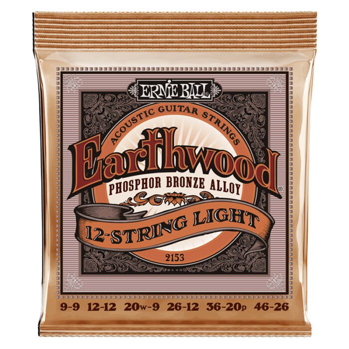 ERNIEBALL Earthwood 12-String Light Phosphor Bronze  9-46  Bronze Ac. Guitar Strings