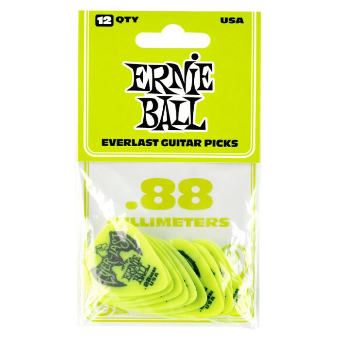 Ernie Ball .88mm Green Everlast Picks 12-Pack (P09191)