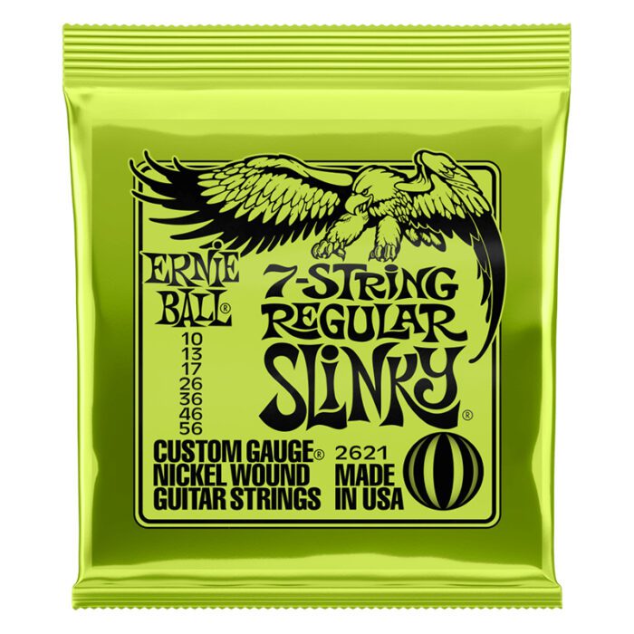 ERNIEBALL Regular Slinky 7-String Nickel Wound Electric Guitar Strings - 10-56 Gauge (P02621)