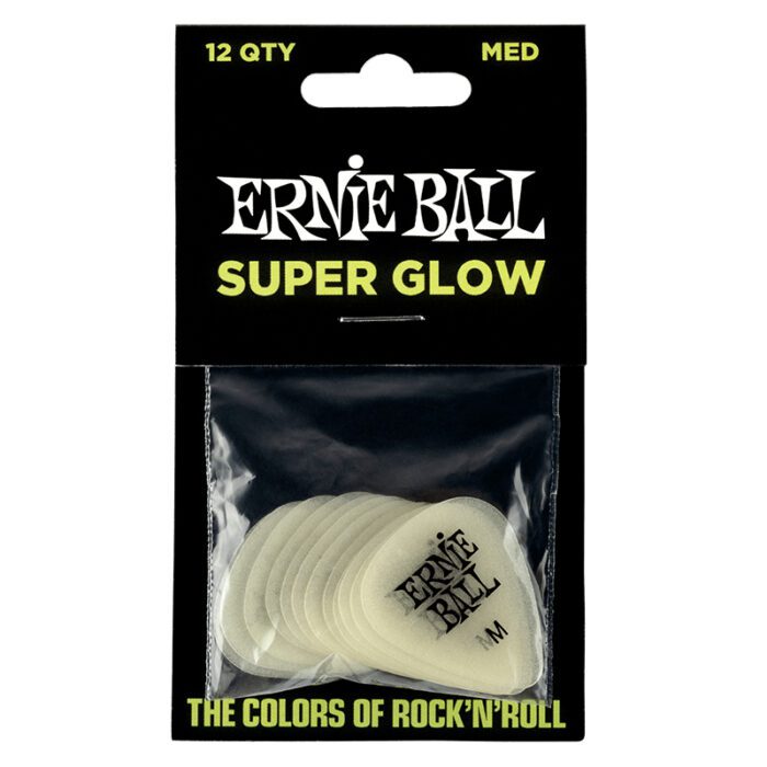 Ernie Ball Supper Glow Cellulose Medium Bag Of 12 (P09225)