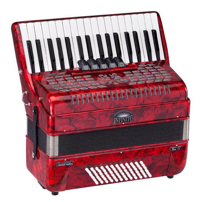 SOUNDSATION Infinito Voice II 72 Bass Key Accordion Red Perloid (3472-RD)