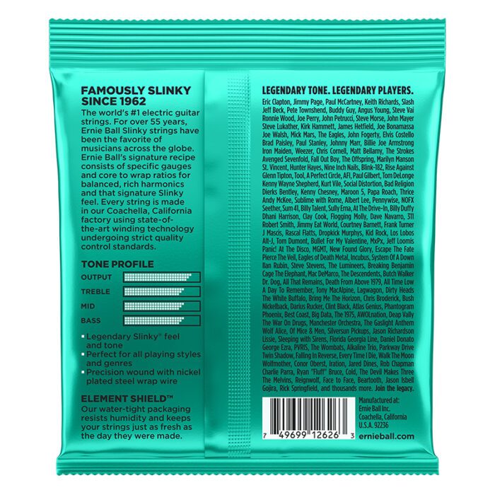 ERNIEBALL Not Even Slinky Electric Guitar Strings 12-56 Gauge