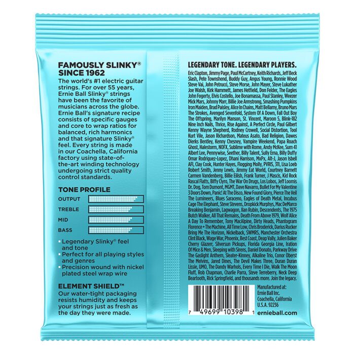 ERNIEBALL Mighty Slinky Nickel Wound Electric Guitar Strings 8.5 - 40 Gauge