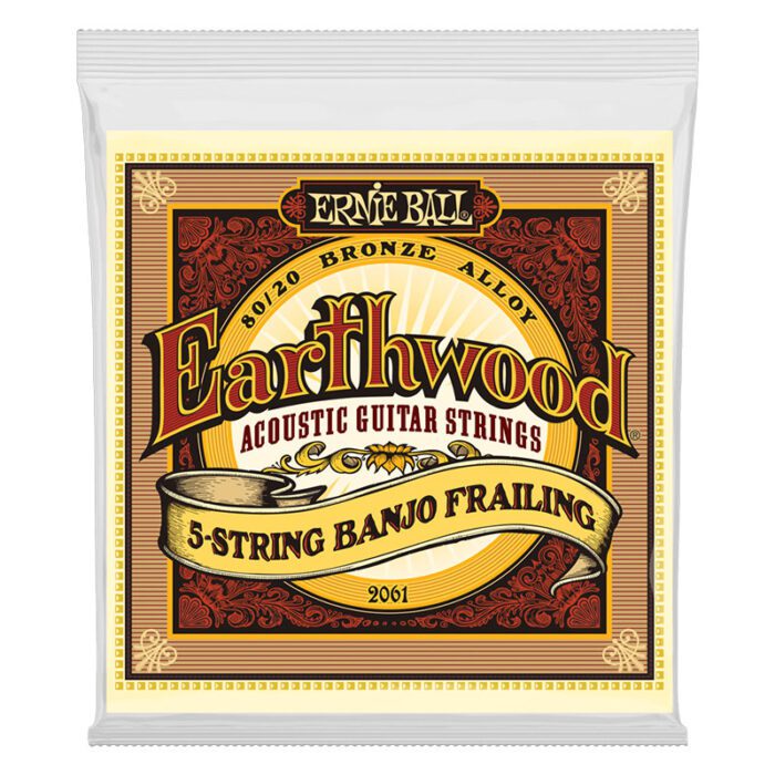 ERNIEBALL Earthwood 80/20 Bronze Loop End 5-String Frailing Banjo Strings 10-24 Gauge