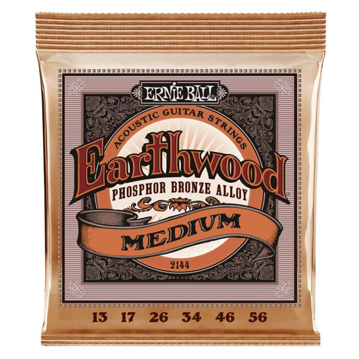 ERNIEBALL Medium Earthwood Phosphor Bronze Acoustic Guitar Strings 13-56 Gauge