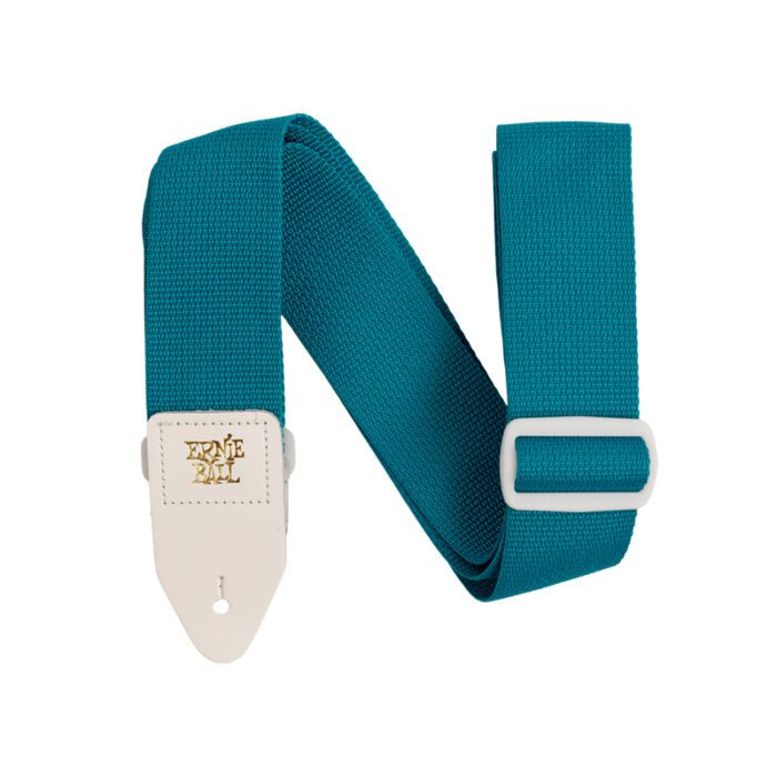 ERNIE BALL Polypro Guitar Strap/Bass Strap - Teal w/ White