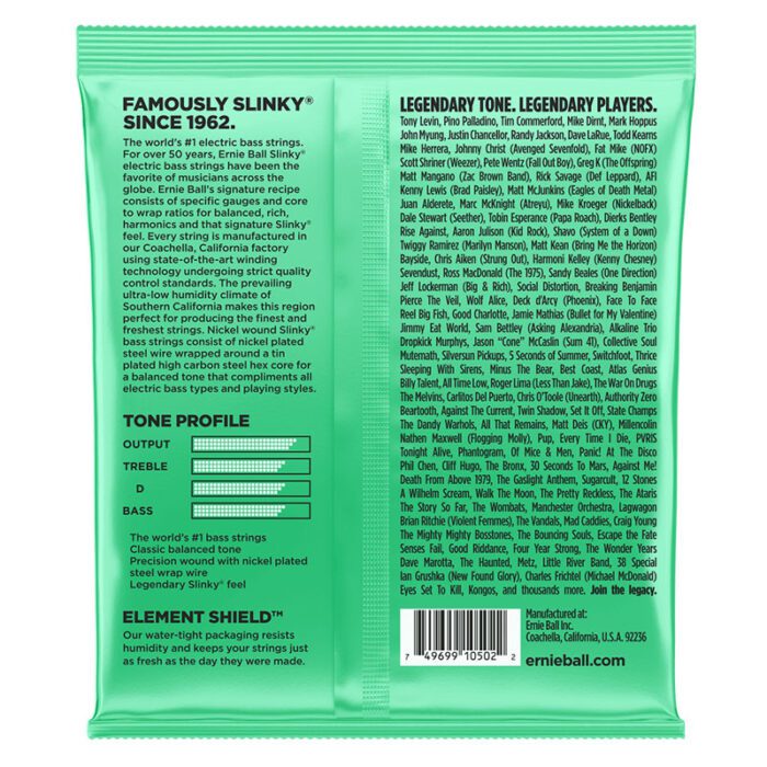 ERNIE BALL Hyper Slinky Nickel Wound Electric Bass Strings 40-100 Gauge