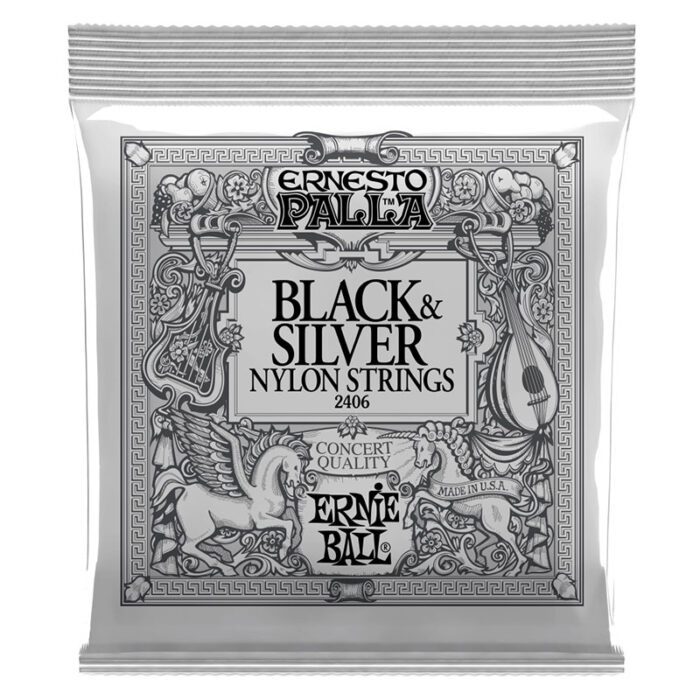 ERNIE BALL Ernesto Palla Nylon Classical Guitar Strings - Black & Silver