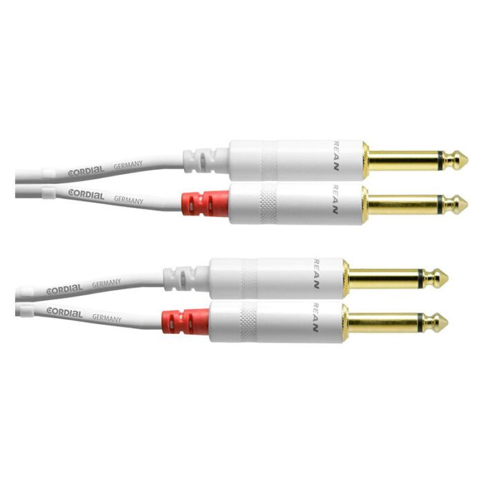 CORDIAL CFU 3 PP-SNOW White Twin Cable With 6.35mm Jacks 3m