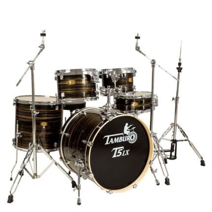 TAMBURO T5LXP20WGBK DRUM SET 5 Pieces. Wood Grain Black, 20 Bass Drum