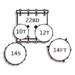 TAMBURO T5LXR22WGBK DRUM SET 5 Pieces Wood Grain Black 22 Bass Drum