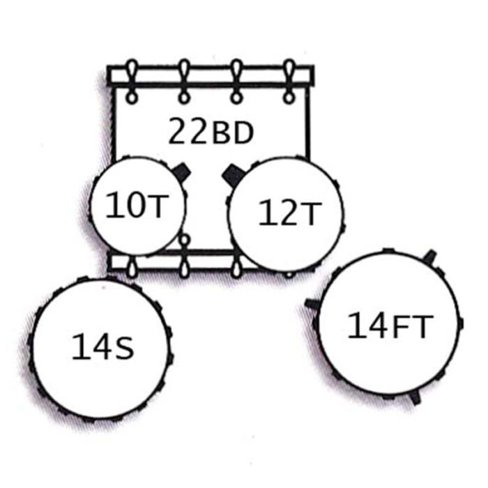 TAMBURO T5LXR22WGBK DRUM SET 5 Pieces Wood Grain Black 22 Bass Drum