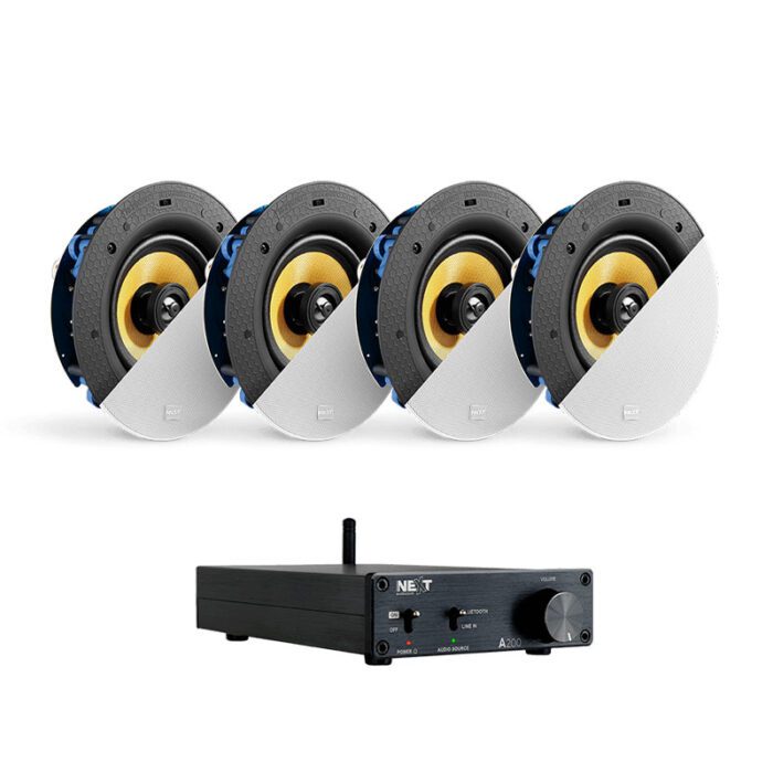 NEXT AUDIO 4 C5 PRO + A200 Ceiling Speaker Set With Bluetooth Amplifier