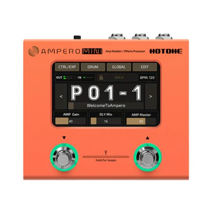 Hotone Ampero Mini Orange MP-50OR Multi-Effect Pedal For Electric Guitar