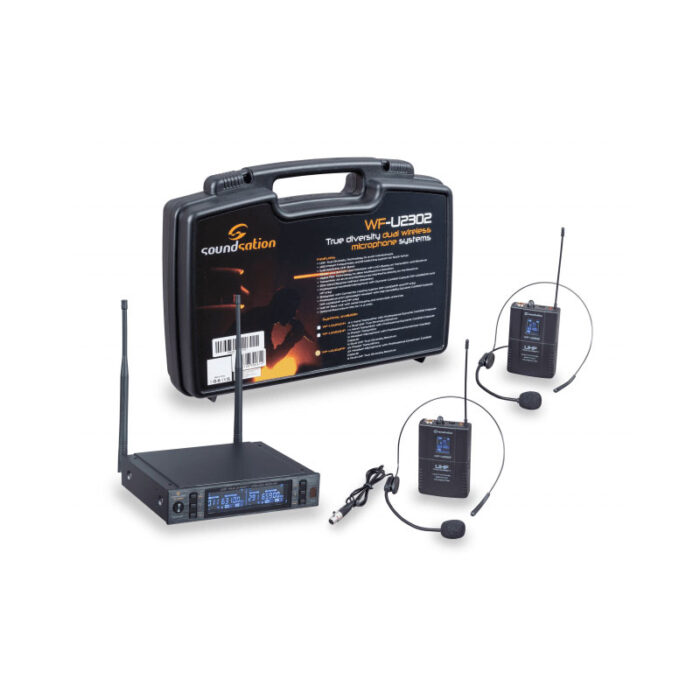 SOUNDSATION WF-U2302PP Wireless Microphone System With 2 Bodypack Transmitter Headset Microphones